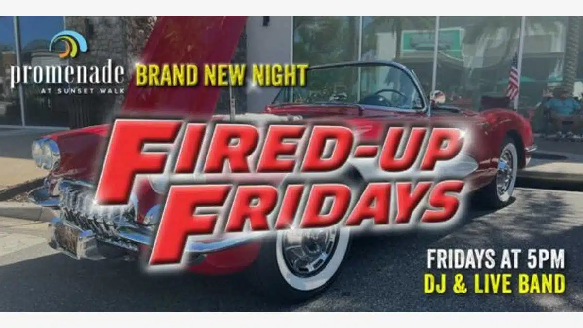 Fired-Up Fridays event at Promenade at Sunset Walk in Kissimmee, FL on December 5, 2025