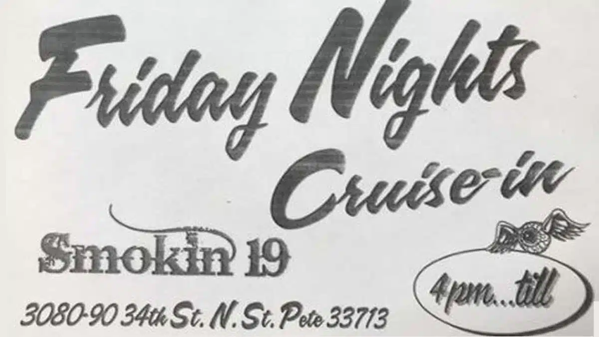 Friday Nights Cruise-in event at Smokin 19 in St. Pete, FL on December 5, 2025