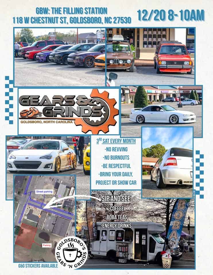 Goldsboro Gears n Grinds event at GBW: The Filling Station in Goldsboro, NC on December 20, 2025