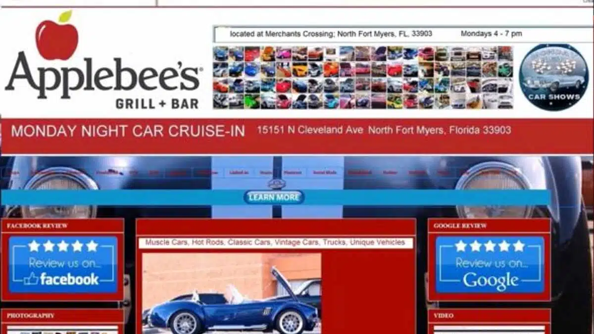 Monday Night Car Cruise-In event at Applebee's Grill + Bar in North Fort Myers, FL on December 1, 2025