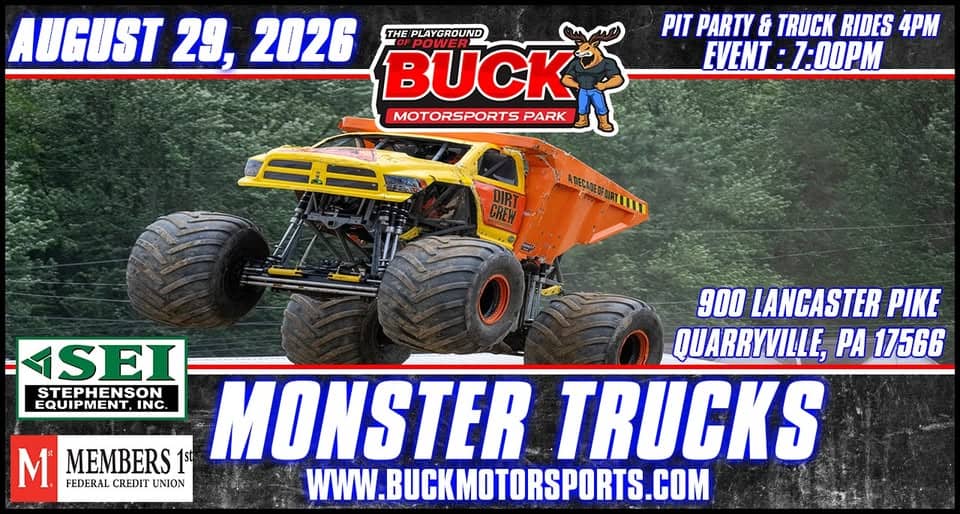 Monster Truck Back to School Bash event at 900 Lancaster Pike in Quarryville, PA on August 29, 2026