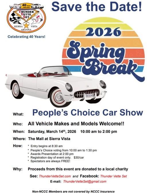 People's Choice Car Show event at The Mall at Sierra Vista in Sierra Vista, AZ on March 14, 2026