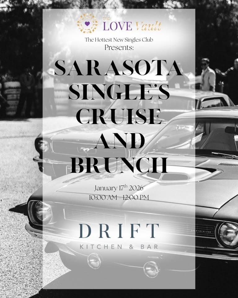 Sarasota's Singles Car Cruise event at 700 Benjamin Franklin Dr in Sarasota, FL on January 17, 2026