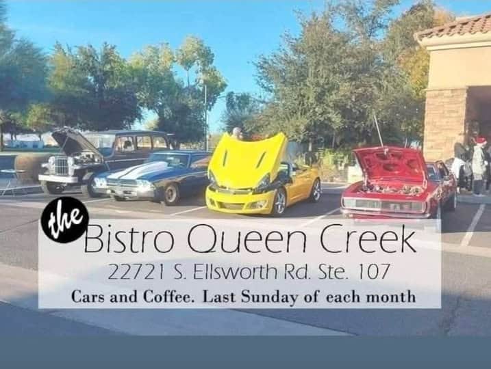 The Bistro Queen Creek Cars And Coffee event at The Bistro Queen Creek in Queen Creek, AZ on January 31, 2026