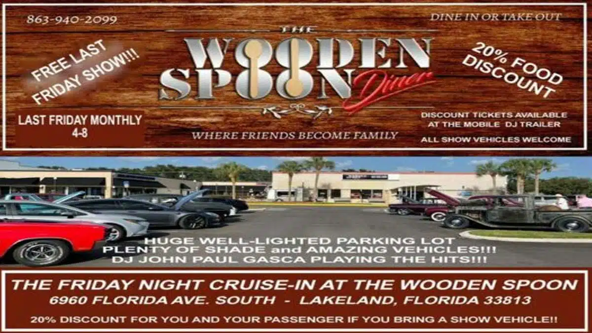 The Friday Night Cruise-In at The Wooden Spoon event at The Wooden Spoon in Lakeland, FL on December 26, 2025