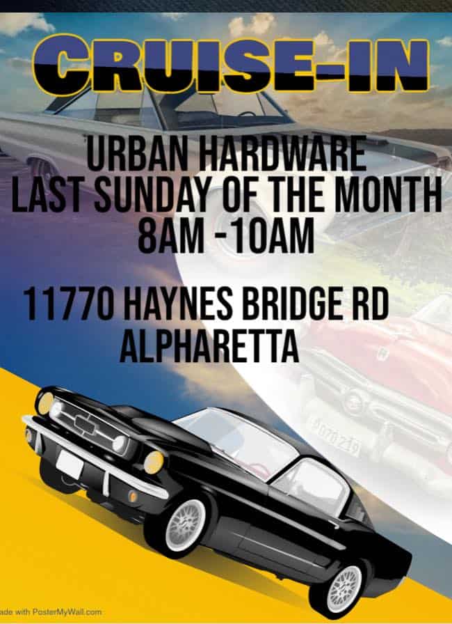 Urban Hardware Cruise-In event at Urban Hardware in Alpharetta, GA on December 28, 2025