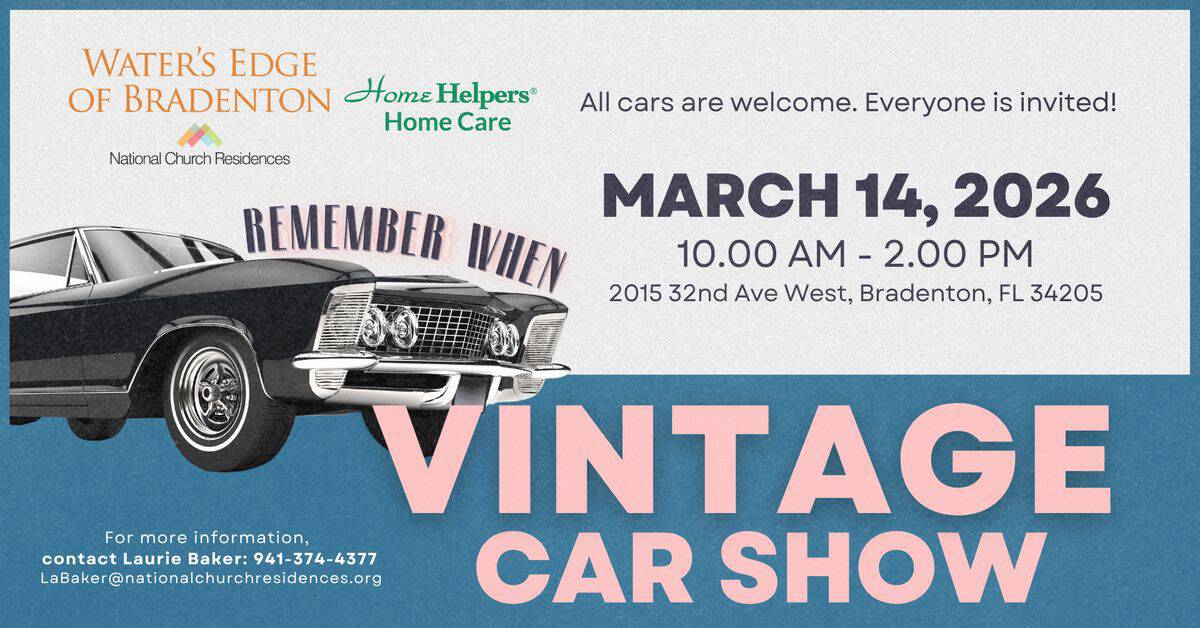 Vintage Car Show event at 2015 32nd Ave West in Bradenton, FL on March 14, 2026