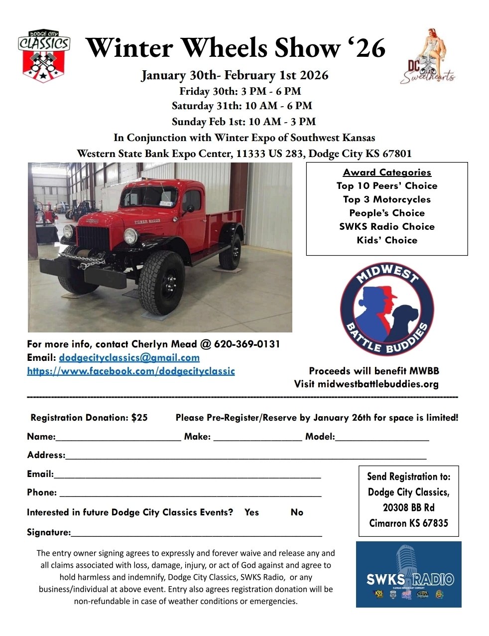 Winter Wheels Show '26 event at Western State Bank Expo Center in Dodge City, KS on January 30, 2026