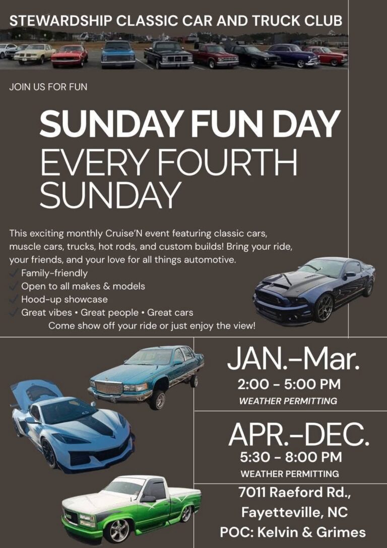 Sunday Fun Day car show in Fayetteville, NC