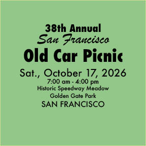 38th Annual San Francisco Old Car Picnic event at Historic Speedway Meadow in San Francisco, CA on October 17, 2026