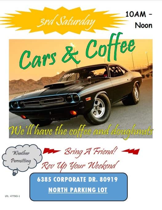 3rd Saturday Cars & Coffee - Colorado Springs event at North Parking Lot in Colorado Springs, CO