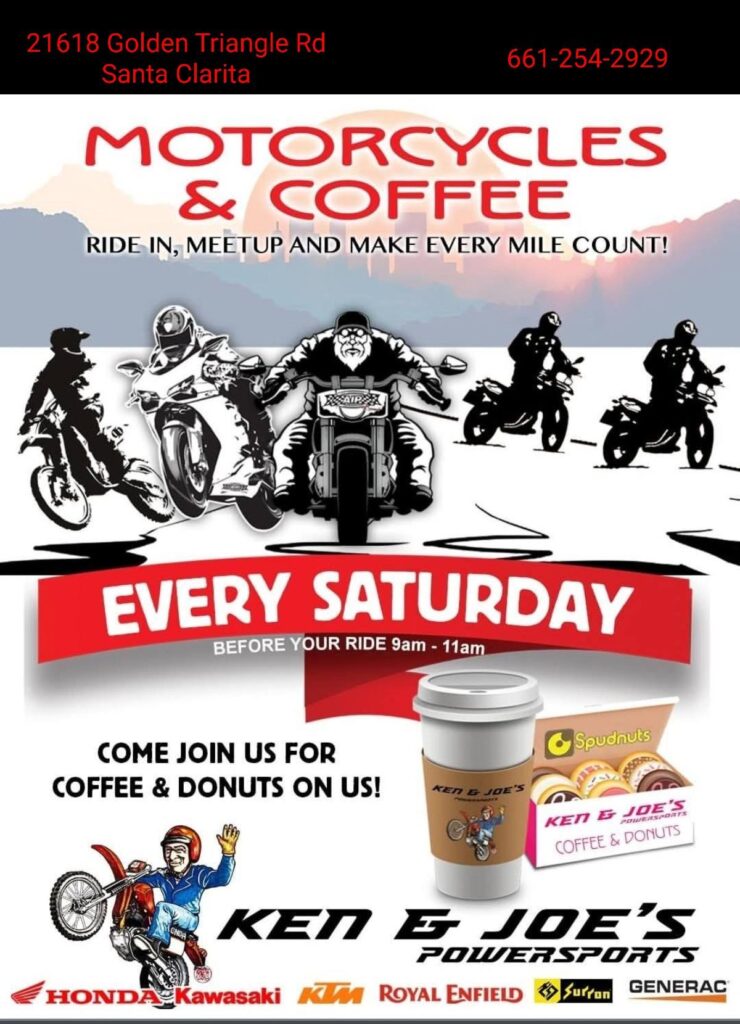 Motorcycles & Coffee event at Ken & Joe's Powersports in Santa Clarita, CA on January 17, 2026