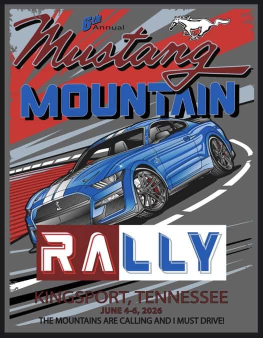 6th Annual Mustang Mountain Rally event at Meadowview Resort & Convention Center in Kingsport, TN on June 4, 2026