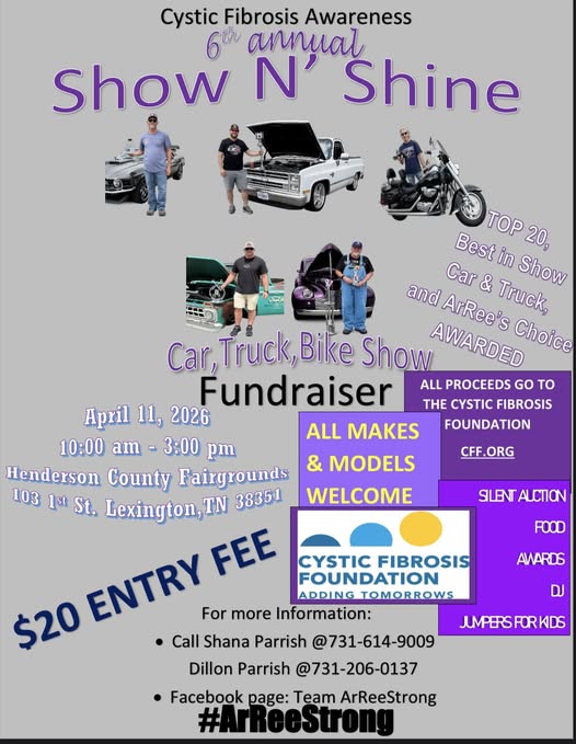 6th Annual Show N' Shine event at Henderson County Fairgrounds in Lexington, TN on April 11, 2026