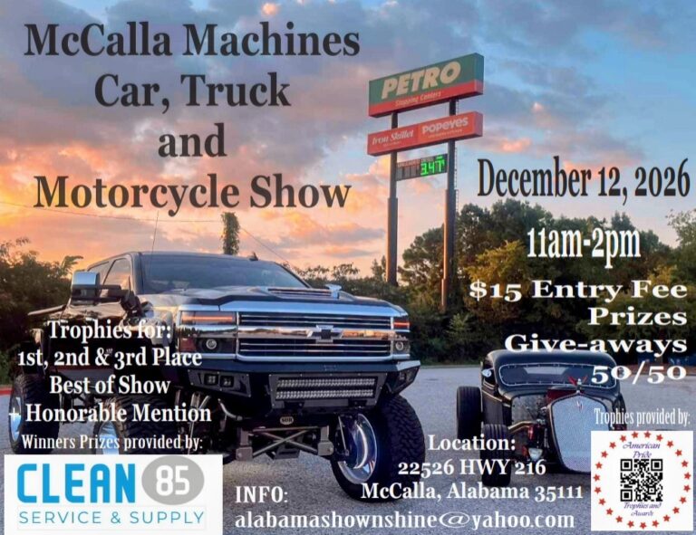 McCalla Machines Car, Truck and Motorcycle Show car show in McCalla, AL