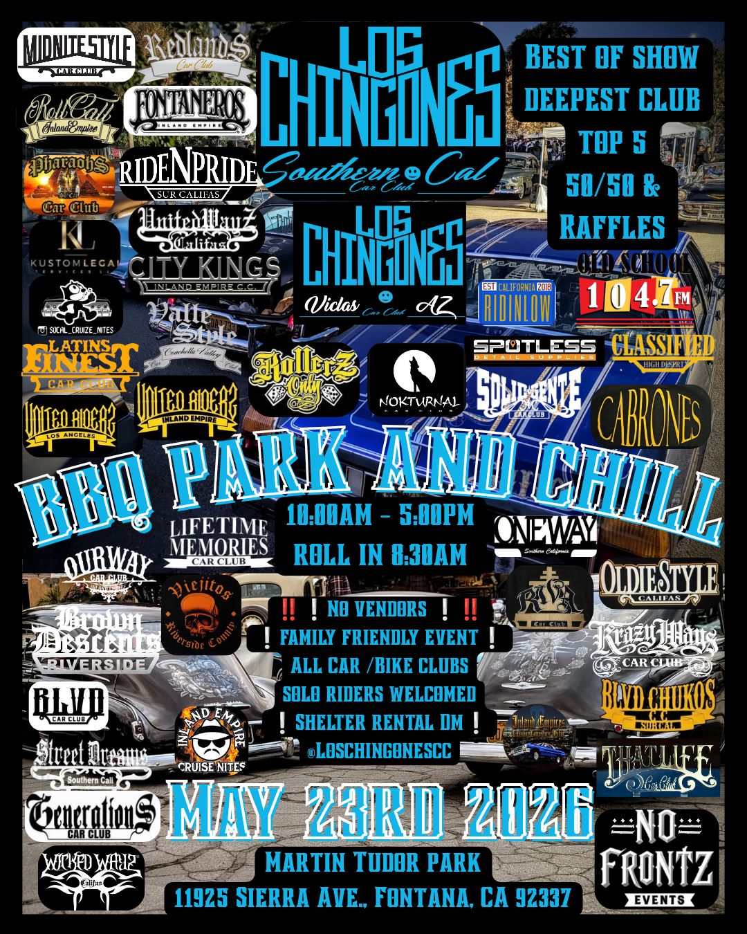 Bbq Park and Chill event at Martin Tudor Park in Fontana, CA on May 23, 2026