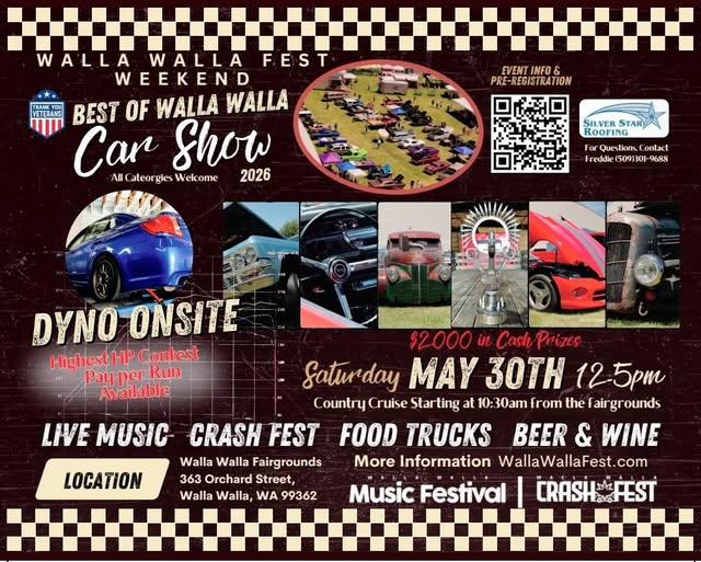 Best of Walla Walla Car Show event at Walla Walla Fairgrounds in Walla Walla, WA on May 30, 2026