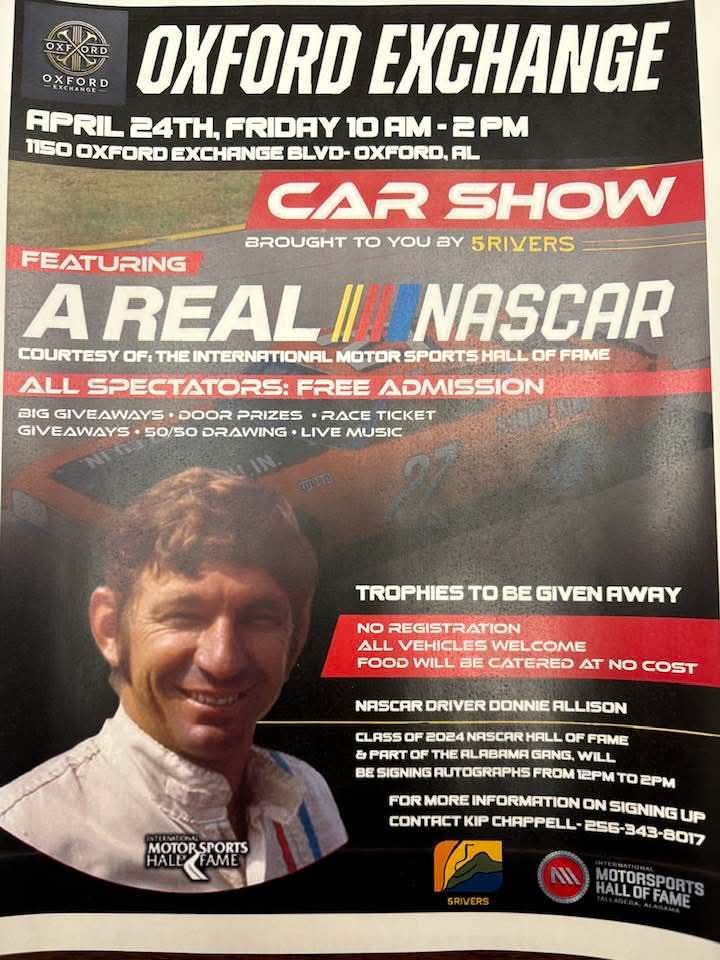 Car Show event at Oxford Exchange in Oxford, AL on April 24, 2026