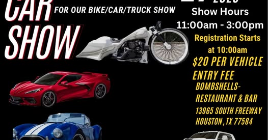 Car Show event at Bombshells Restaurant & Bar in Houston, TX on January 21, 2026