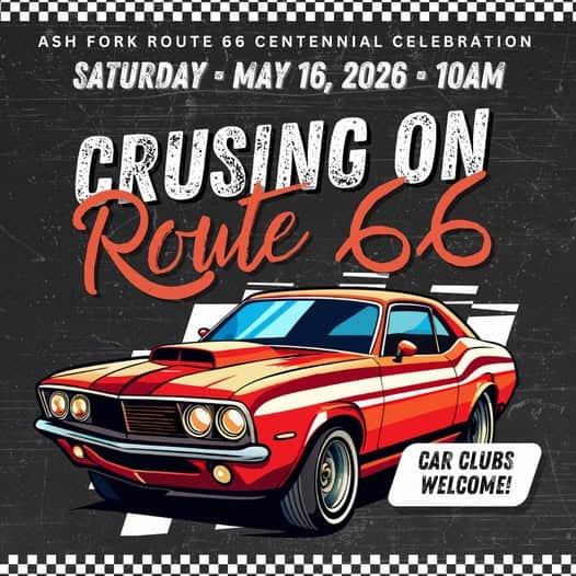 Crusing On Route 66 event at Ash Fork Route 66 Centennial Celebration in Ash Fork, AZ on May 16, 2026