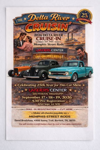Delta River Cruisin' event at Landers Center in Southaven, MS on September 17, 2026