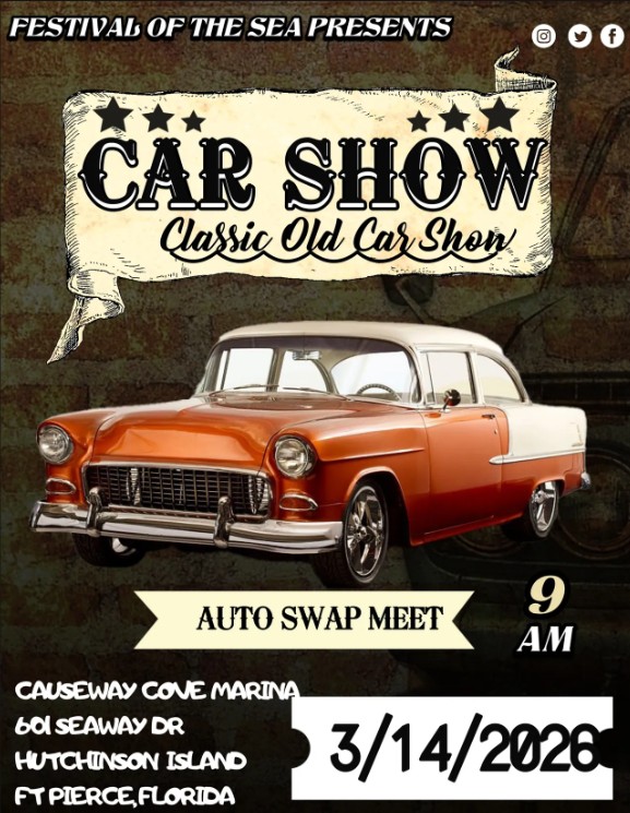 Festival of the Sea Car Show event at Causeway Cove Marina in Hutchinson Island, FL on March 14, 2026