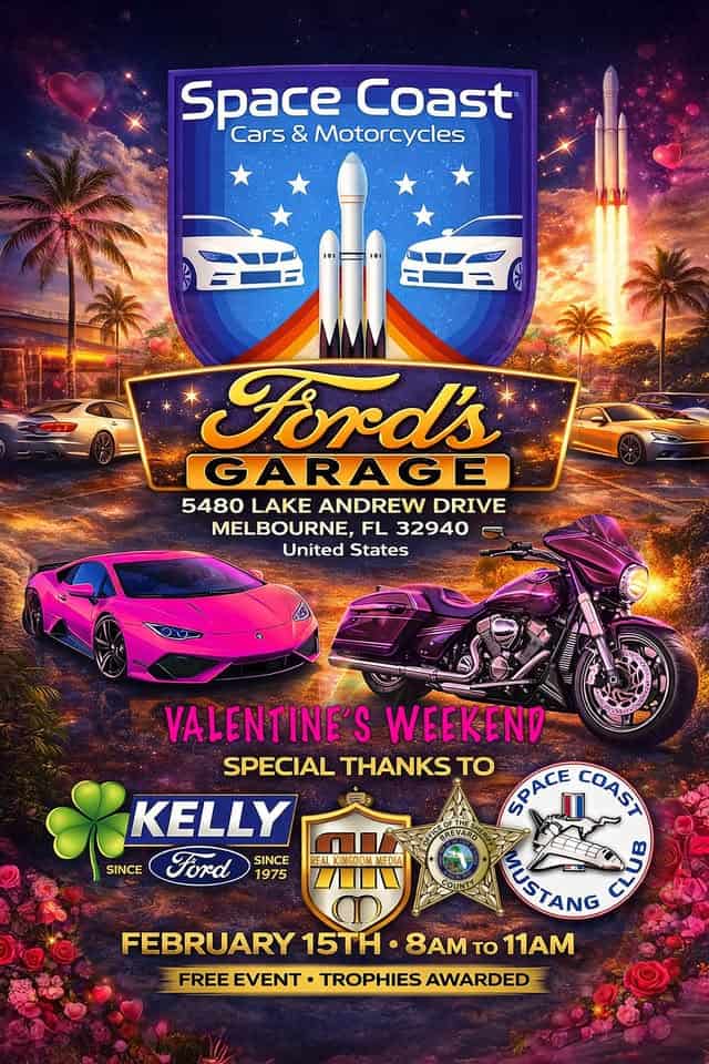 Ford's Garage event at 5480 Lake Andrew Dr in Melbourne, FL on February 15, 2026