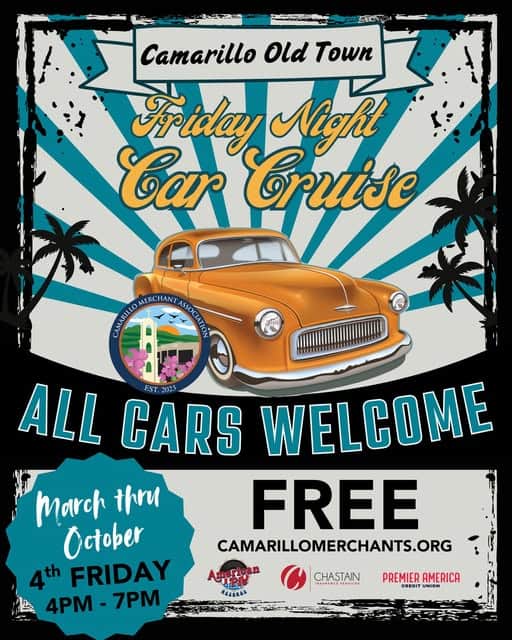 Friday Night Car Cruise event at Camarillo Old Town in Camarillo, CA on March 25, 2026