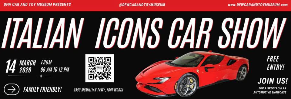 Italian Icons Car Show: Beauty & Performance event at 2550 Mcmillan Pkwy in Fort Worth, TX on May 2, 2026