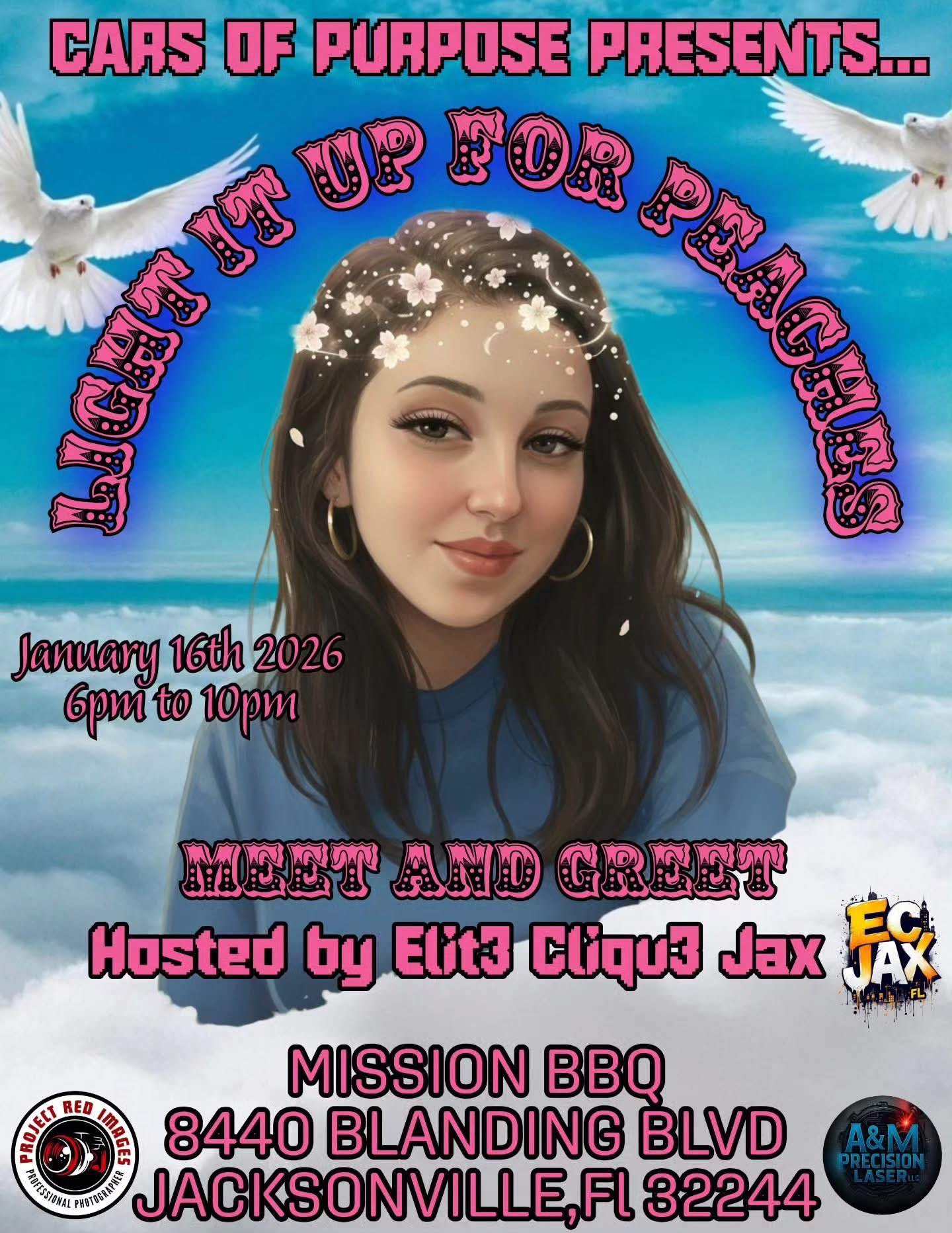 Light It Up For Peaches event at Mission BBQ in Jacksonville, FL on January 16, 2026