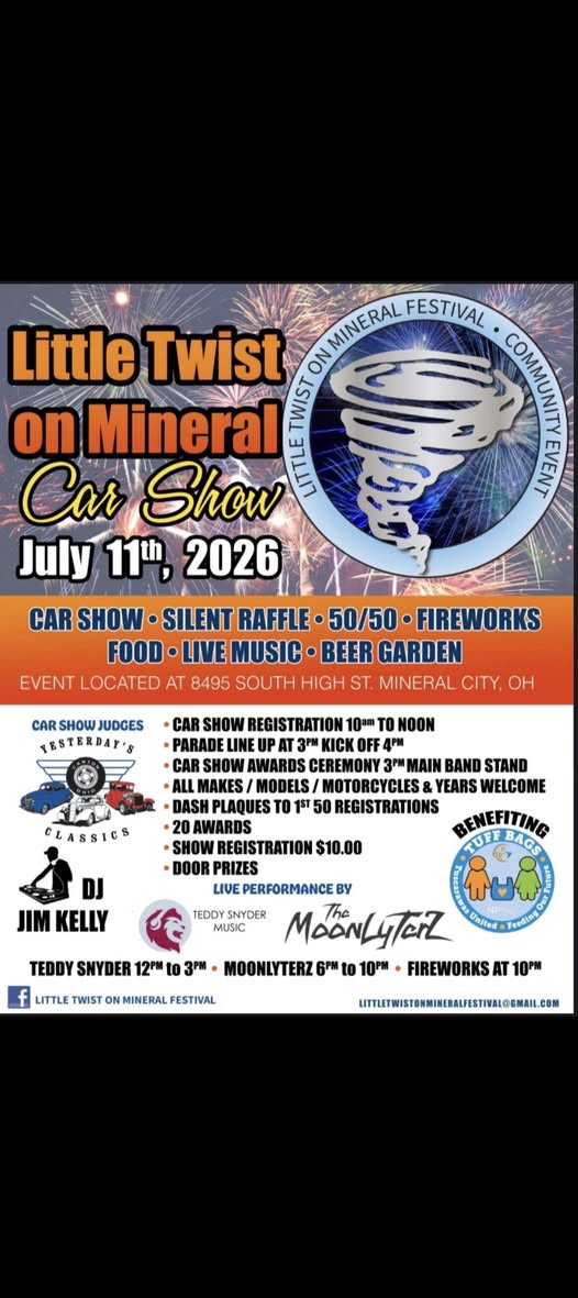 Little Twist on Mineral Car Show event at 8495 South High St in Mineral City, OH on July 11, 2026