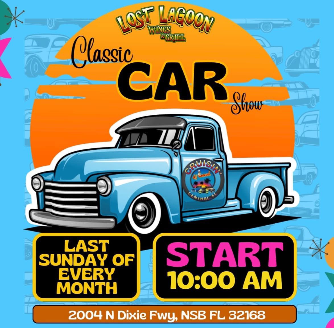 Lost Lagoon Wings & Grill Classic Car Show event at Lost Lagoon Wings & Grill in NSB, FL on January 25, 2026