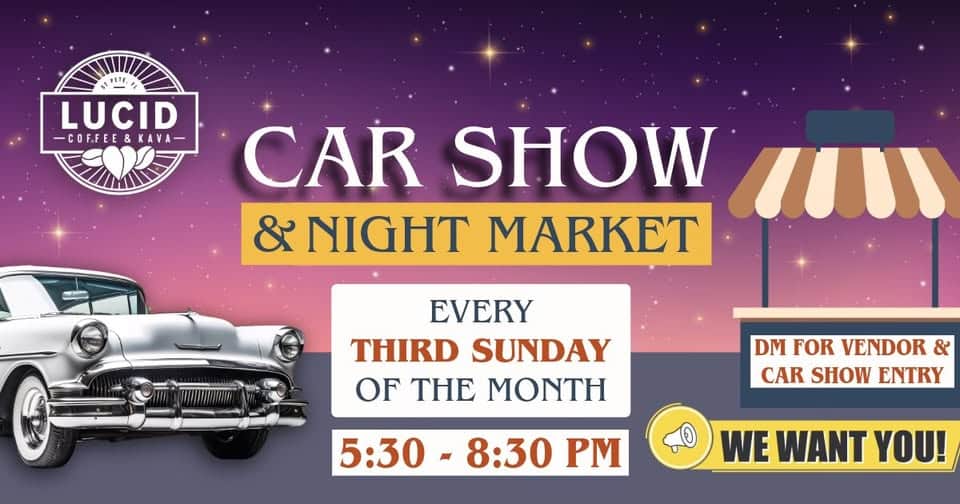 Lucid Car Show & Market Night event at 10328 Roosevelt Blvd N in St Petersburg, FL on January 18, 2026