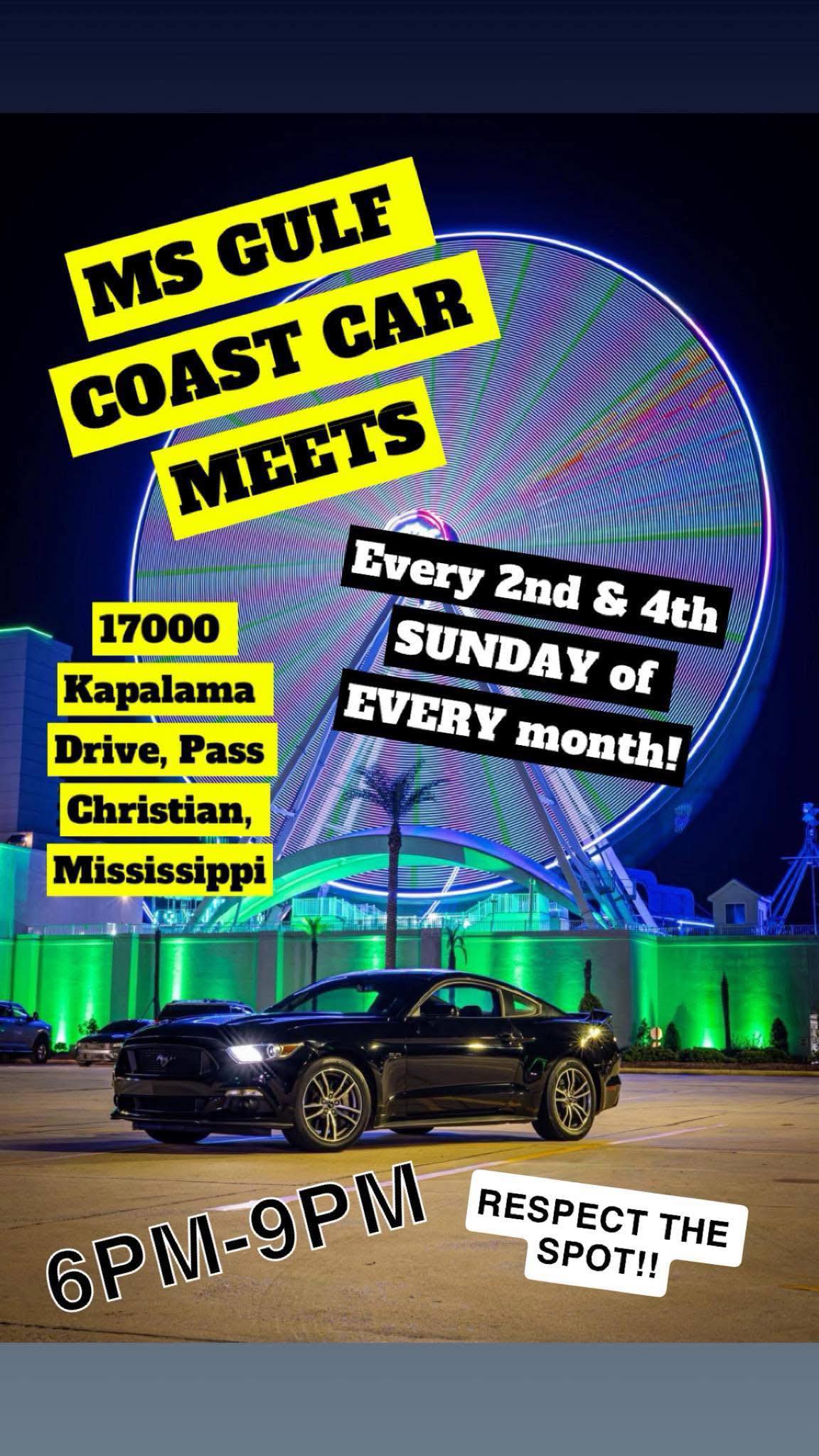 Ms Gulf Coast Car Meets event at 17000 Kapalama Drive in Pass Christian, MS on January 25, 2026