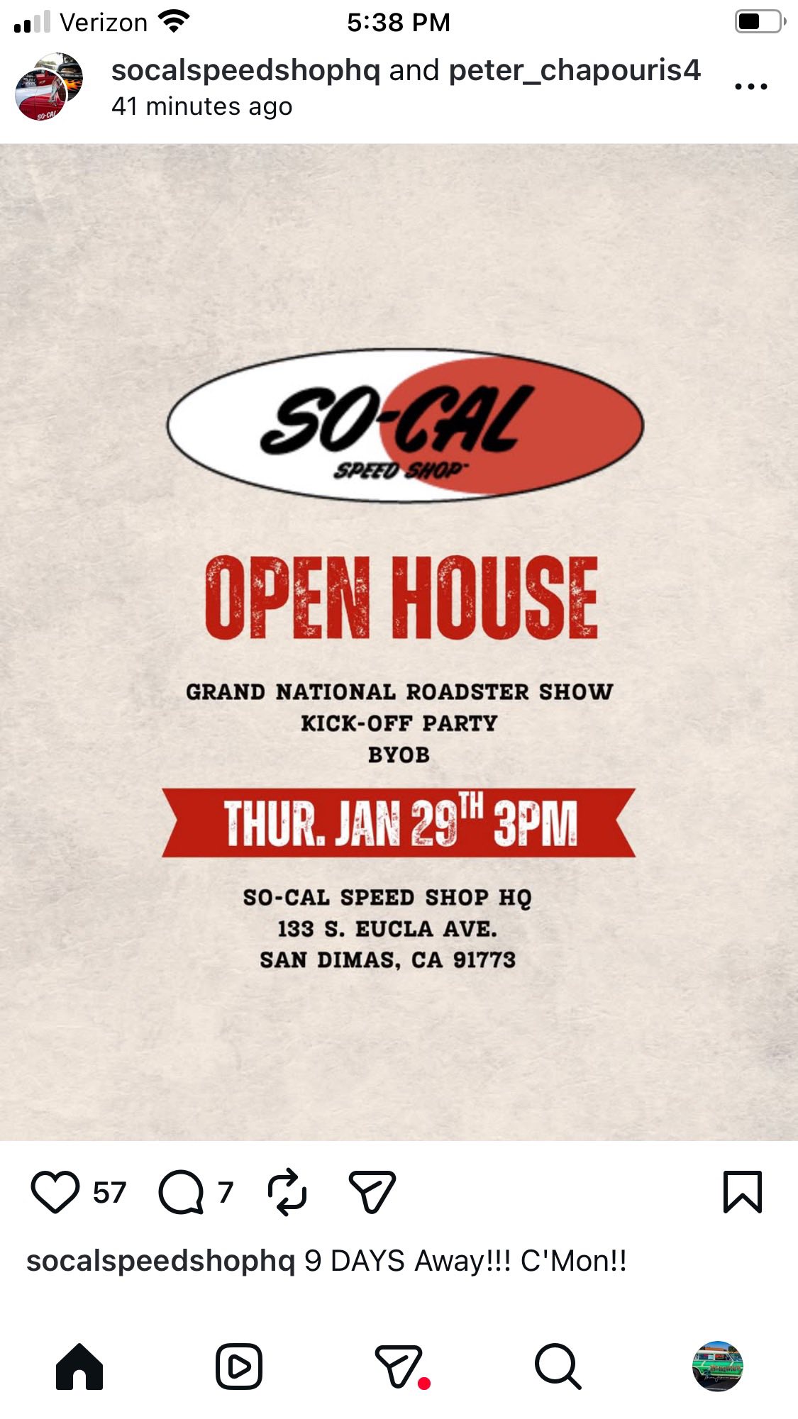 Open House event at So-cal Speed Shop Hq in San Dimas, CA on January 29, 2026