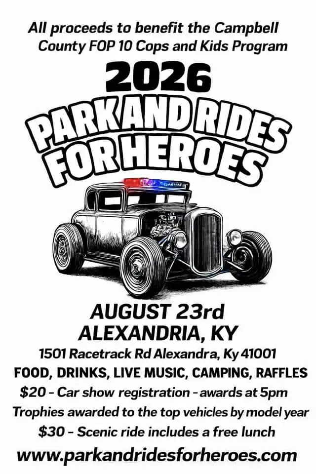 Park and Rides 2026 for Heroes event at 1501 Racetrack Rd. in Alexandria, KY on August 23, 2026