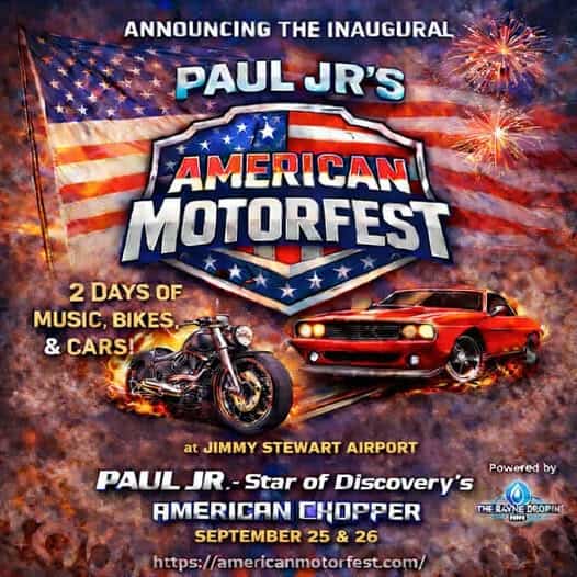 Paul Jr's American Motorfest event at Jimmy Stewart Airport in Indiana, PA on September 24, 2026