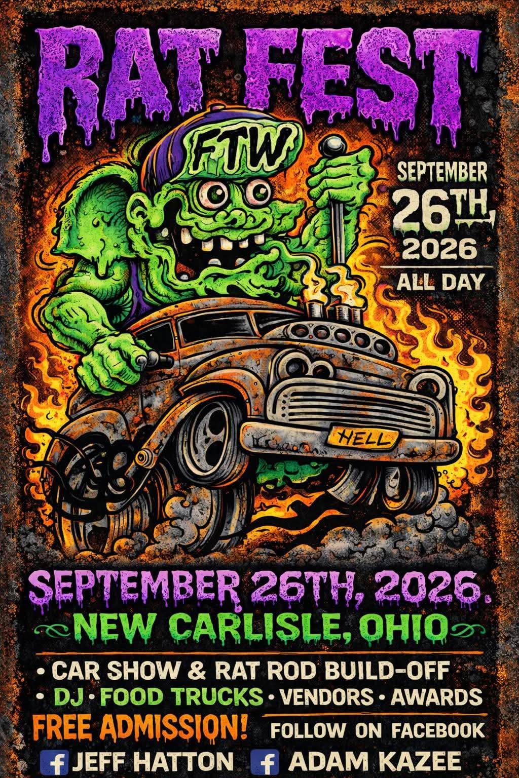 Rat Fest Rat Rod Build-Off event at 11140 Milton Carlisle rd in New Carlisle, OH on September 26, 2026