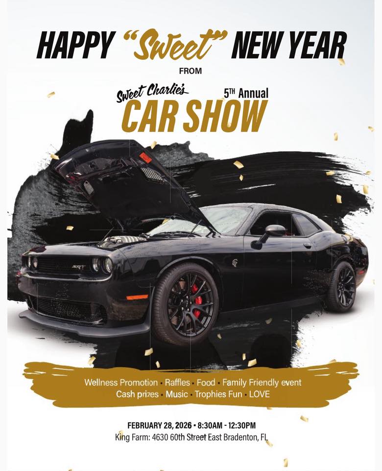 Sweet Charlie's 5th Annual Car Show event at King Farm in Bradenton, FL on February 28, 2026