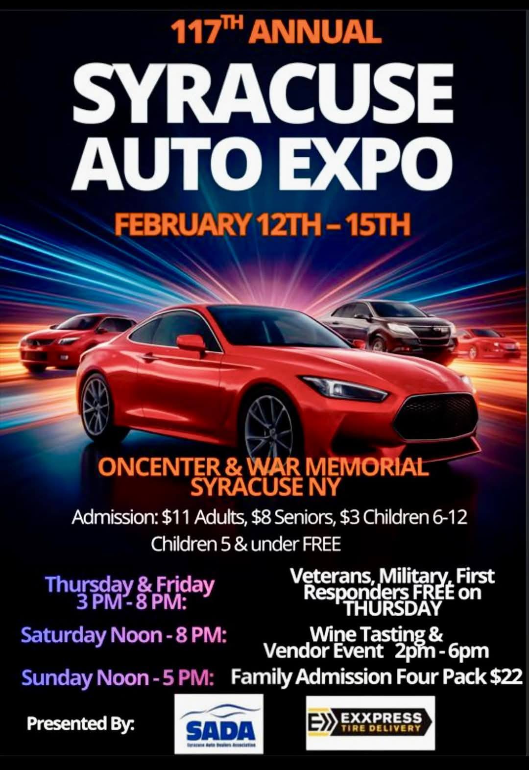 Syracuse Auto Expo event at Oncenter & War Memorial in Syracuse, NY on February 12, 2026