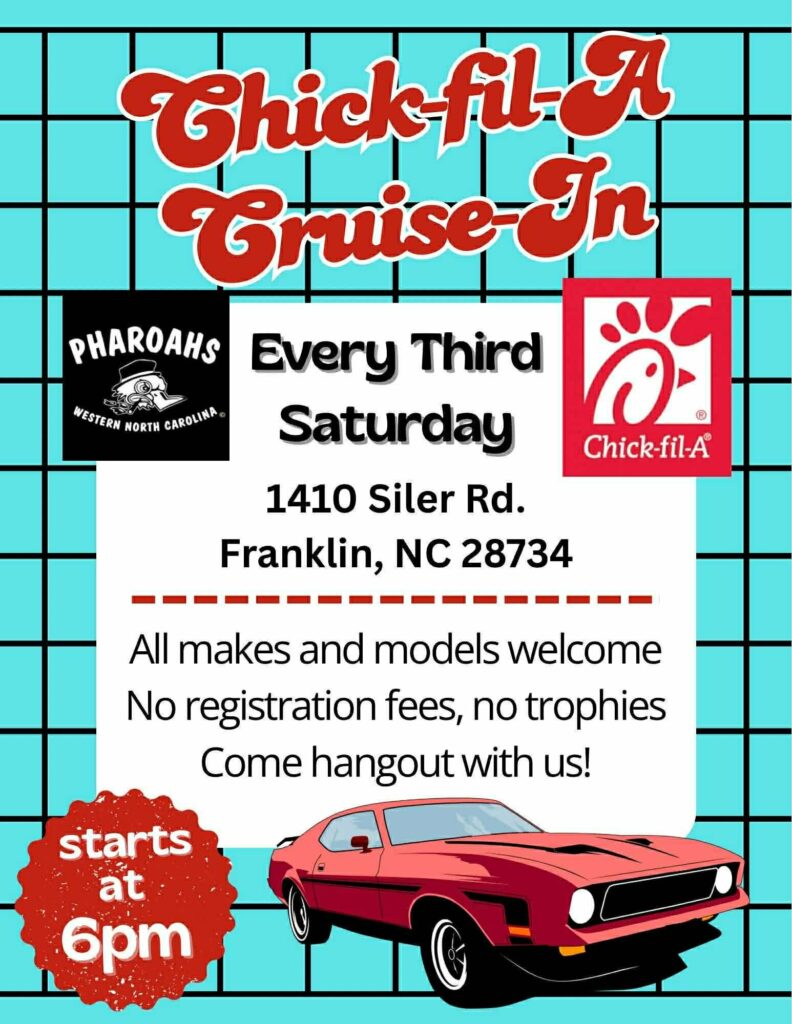 Chick-fil-A Cruise-In event at Chick-fil-A in Franklin, NC on March 19, 2026