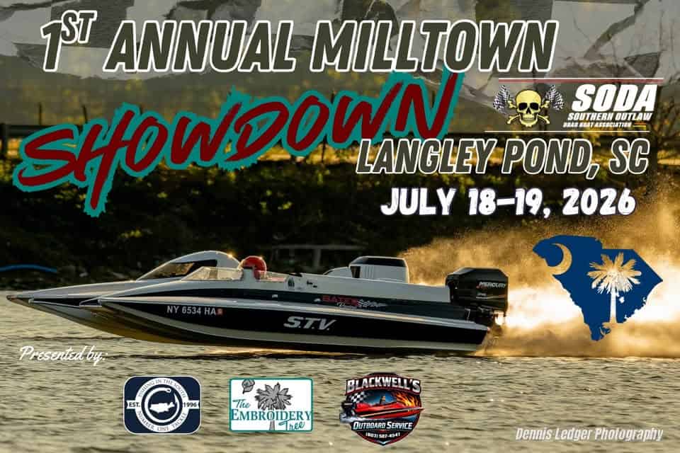 1st Annual Milltown Showdown event at Langley Pond and Park in Langley, SC on July 18, 2026