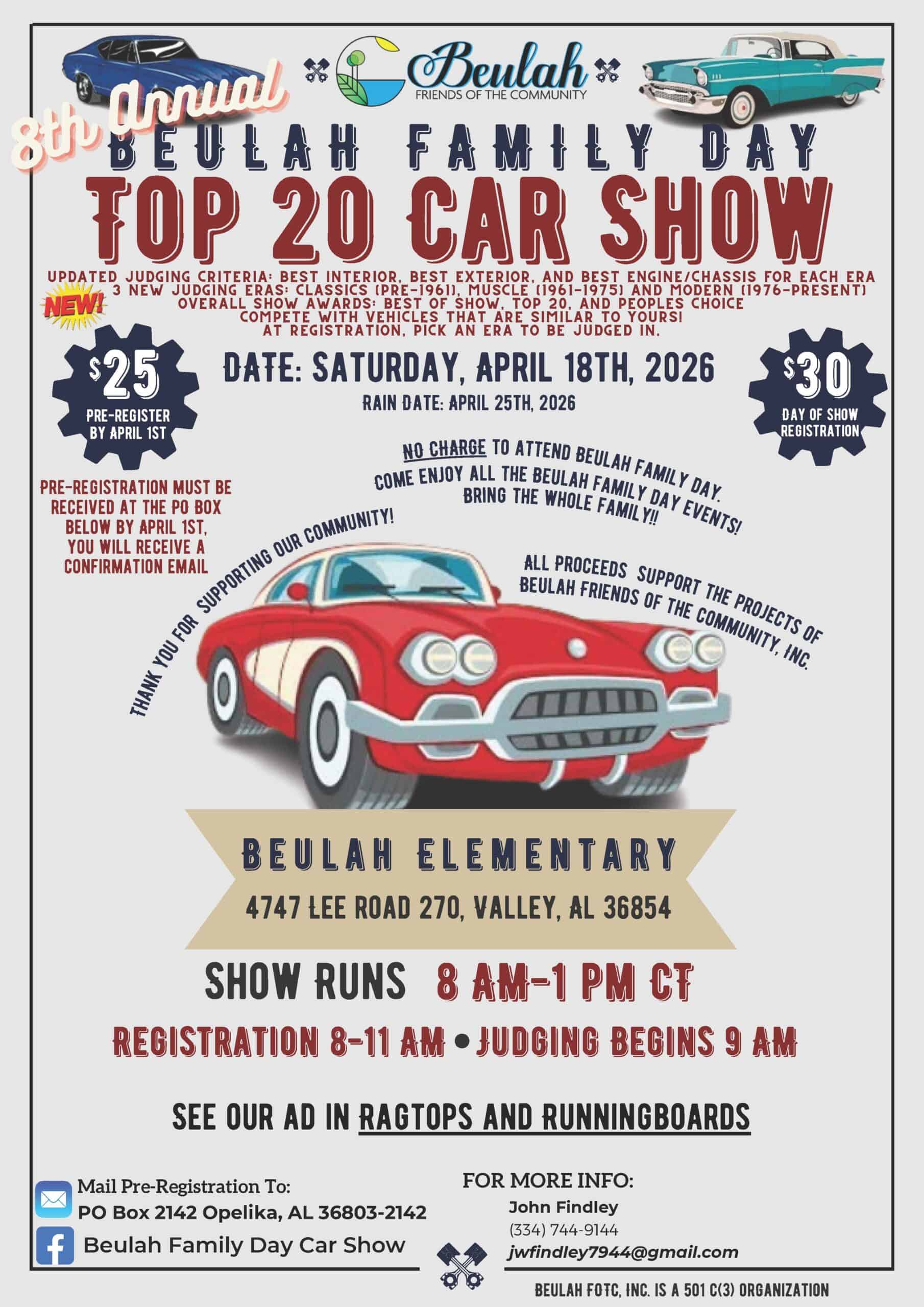 Beulah Family day 8th Annual Top 20 Car Show