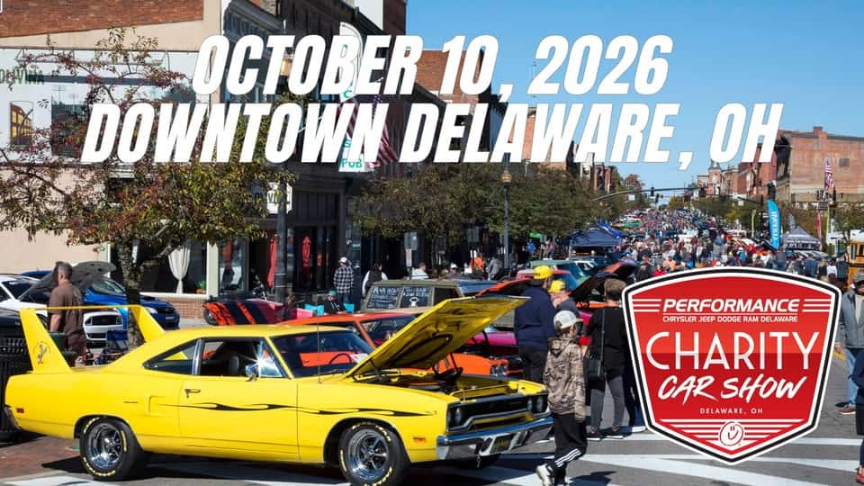2026 Delaware Charity Car Show (32nd Annual) event at 1 S Sandusky St in Delaware, OH on October 10, 2026
