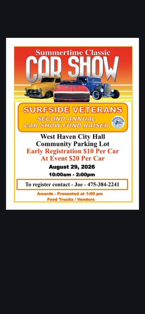 Summertime Classic Car Show event at West Haven City Hall in West Haven, CT on August 29, 2026