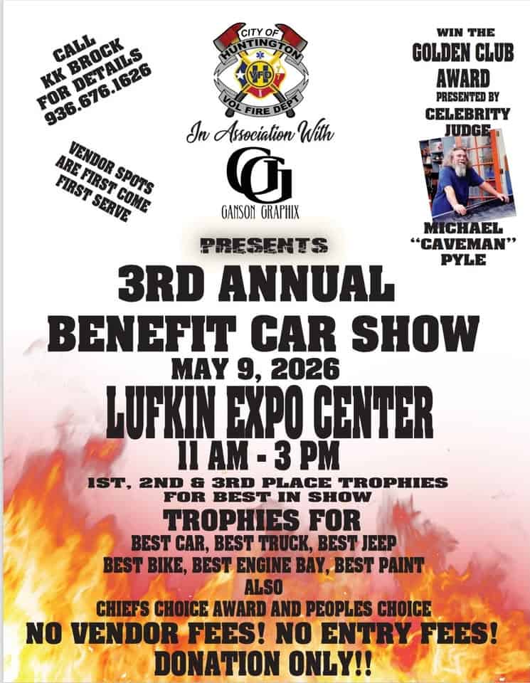 3rd Annual Benefit Car Show event at 1200 Ellen Trout Dr in Lufkin, TX on May 9, 2026
