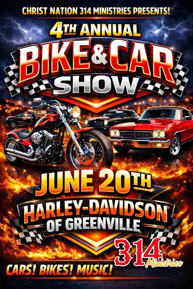 4th Annual Bike & Car Show event at 30 Chrome Dr in Greenville, SC on June 20, 2026
