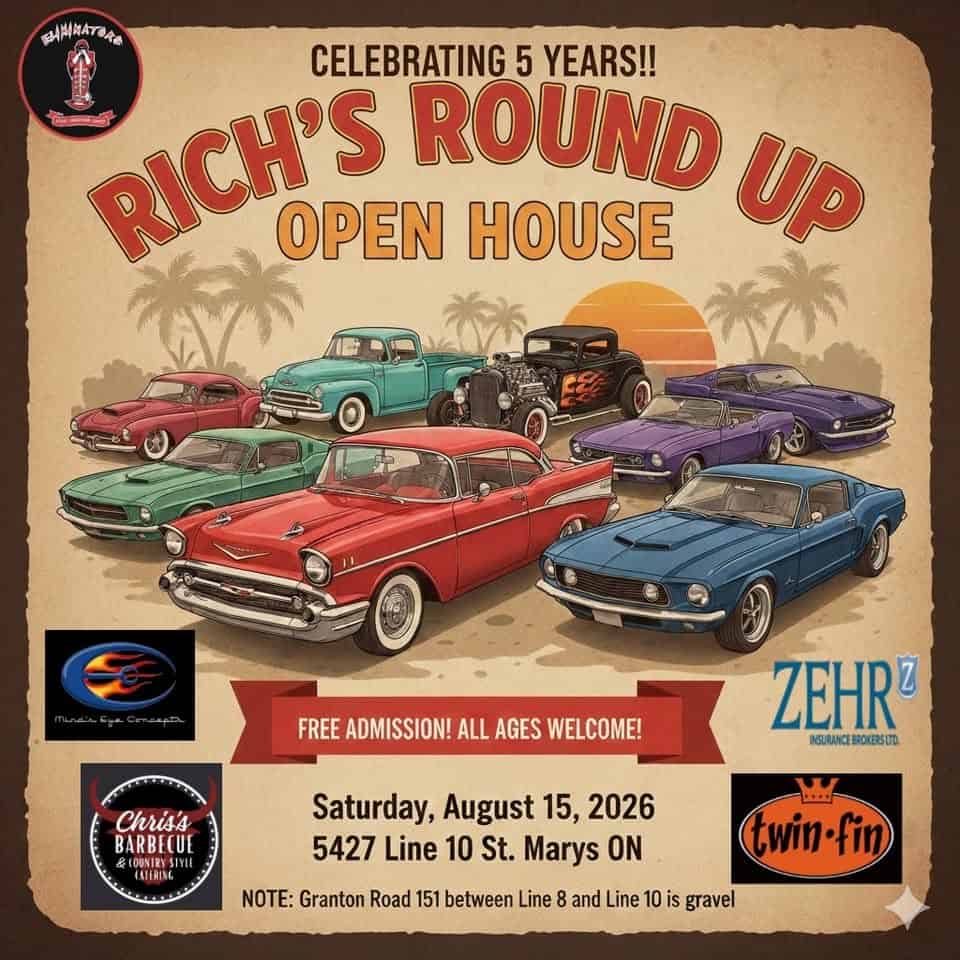 5th Annual Rich's Round Up event at 5275 Line 10 in Perth South, ON on August 15, 2026
