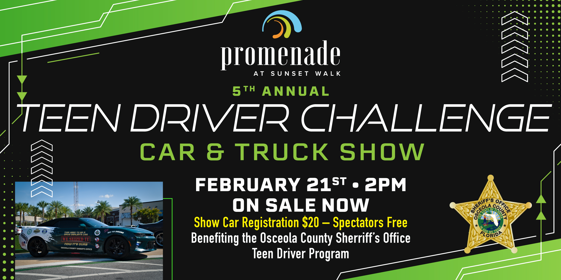 5th Annual Teen Driver Challenge Car & Truck Show event at Promenade at Sunset Walk in Kissimmee, FL on February 21, 2026
