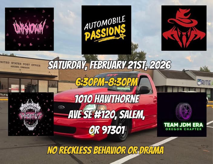 Automobile Passions event at 1010 Hawthorne Ave SE #120 in Salem, OR on February 21, 2026
